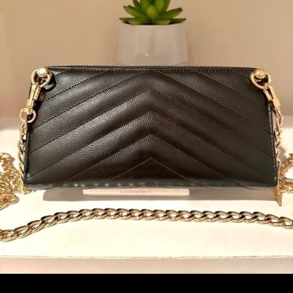 Saunt Laurent YSL Monogram Zip Around Wallet Black - Picture 7 of 14